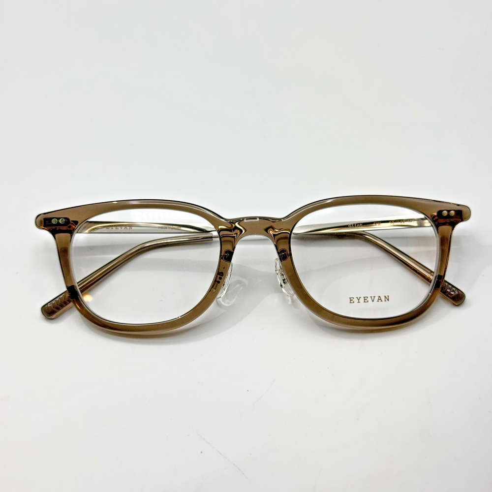 Eyevan Eyeglasses Frames Glint SMK Transparent Gray Square 50-22-145 Authentic
